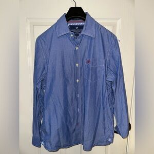American Eagle Outfitters Blue Pinstripe Shirt